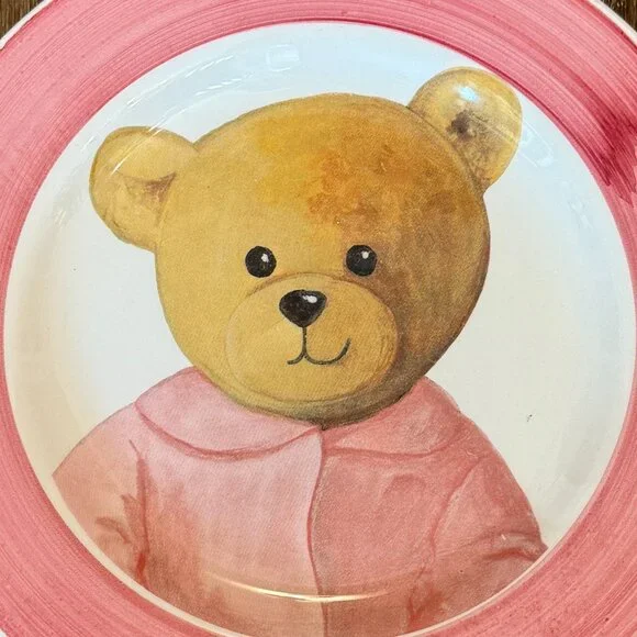 2 Vintage Italian Alimenti Teddy bear 8" plates - Picture 7 of 13